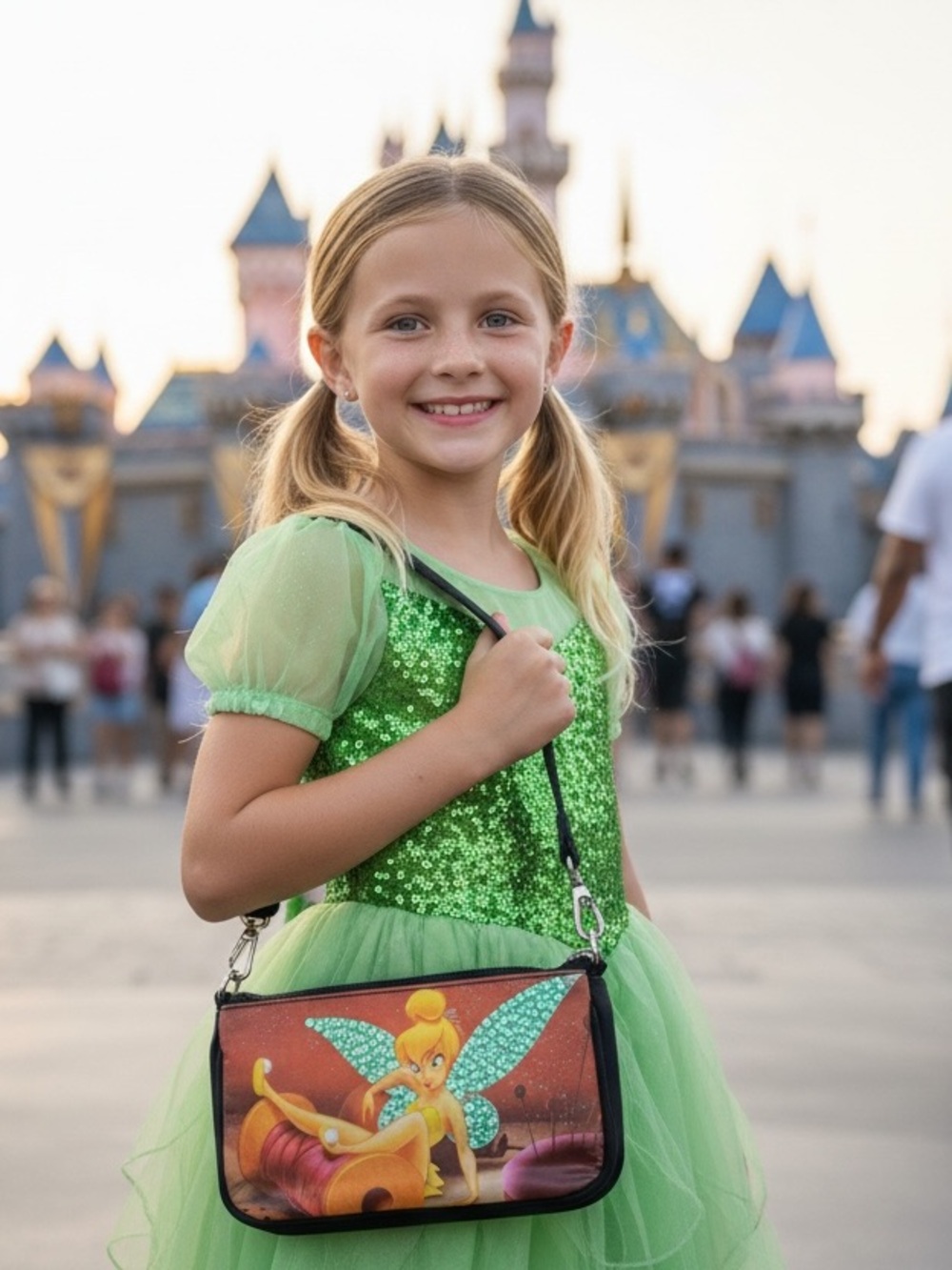Disney Tinker Bell Sequin Wing Wristlet - Green, Orange, Black